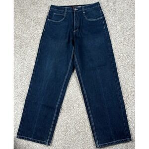 Vintage SouthPole‎ Jeans Mens 34 Blue Baggy Wide Leg Grunge Skater 33x31 Y2K
